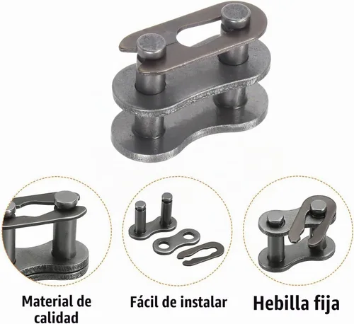 Vista 4 de #35 Cadena de rodillos - 3 pies de material de acero al carbono con 2 eslabones de conexión, cadena industrial - 96 eslabones