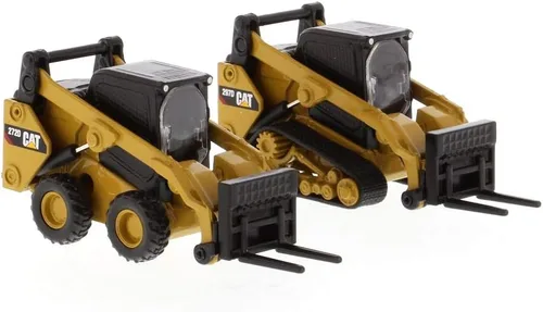 Vista 10 de Diecast Masters Cargador de minicargadora Caterpillar 272D2 a escala 1:64 y accesorios de fijación de riel compacto 297D2, equipo de construcción
