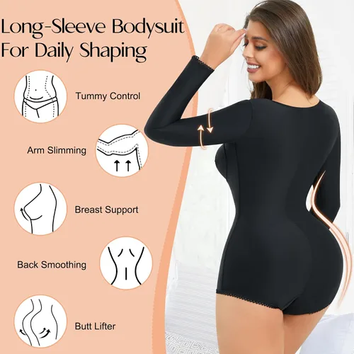 Vista 2 de CYDREAM Faja moldeadora para mujer, body con control de abdomen, corsé de cintura para entrenamiento de brazo, faja de compresión para poscirugía