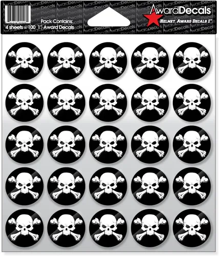 Vista 13 de Award Decals calcomanía de calavera y huesos cruzados (100 unidades)
