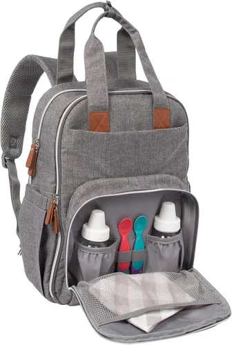 Vista 8 de Trend Lab Mochila para pañales con almohadilla extraíble para cambiador, incluye apertura de cremallera para toallitas de bebé y bolsillos aislados
