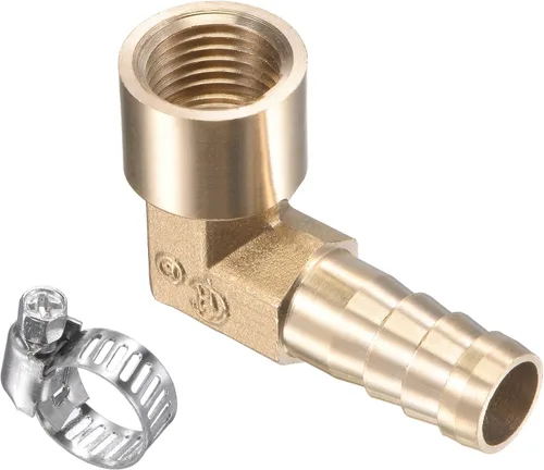 Vista 10 de M METERXITY Accesorios de latón para manguera, codo de 90 grados, conector de tubo de latón de 0.315 in con abrazaderas de manguera aplicable al