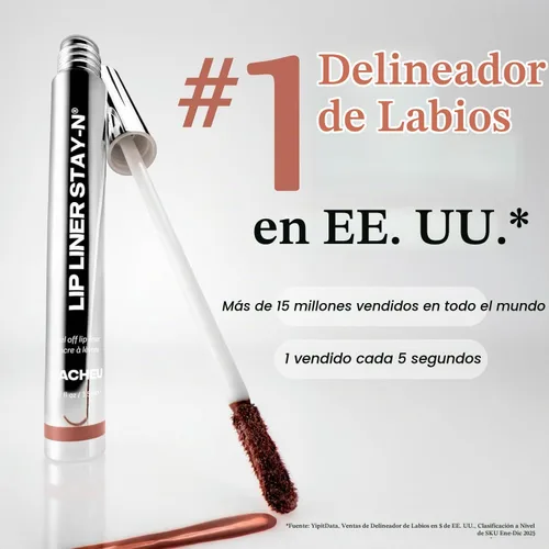 Vista 2 de Sacheu Lip Liner STAY-N Peel Off - Juego de manchas de labios, paquete de 3