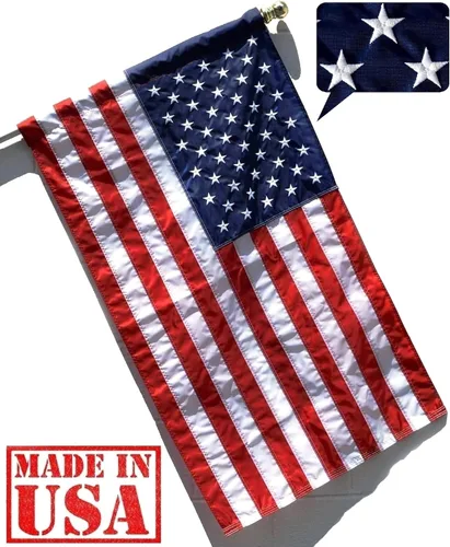Vista 7 de US Flag Factory bandera estadounidense 2.5 x 4 pies (manga para mástil) bandera de nylon SolarMax para exteriores