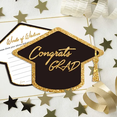 Vista 4 de Yuzi-n Tarjetas de consejos de graduación para el graduado (paquete de 50), suministros de decoración de juegos de fiesta de graduación de escuela