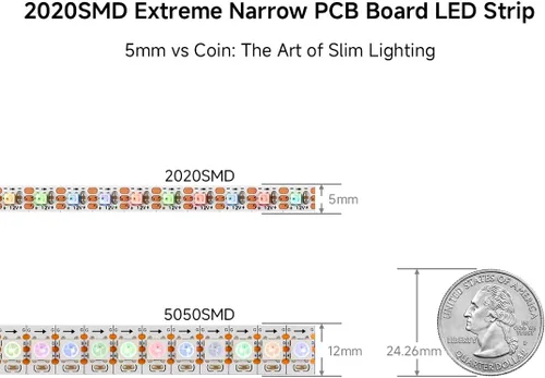 Vista 25 de BTF-LIGHTING WS2812B - Tira LED IC RGB 0.1 in, 0807SMD, DC5V, 3,2 pies, 160