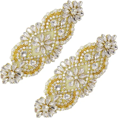 Vista 8 de ShiDianYi Vestido nupcial de la boda de la correa de la faja apliques con el cinturón de piedra AB decoración de la cintura del rhinestone nupcial