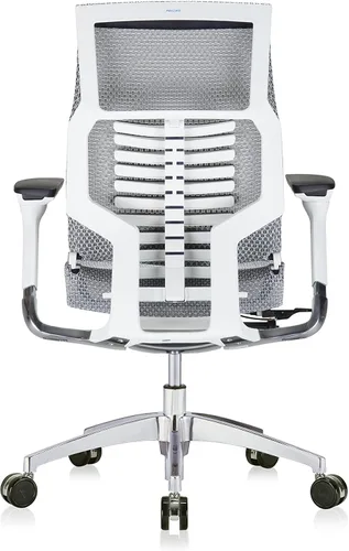 Vista 7 de POwerFIT Exec Silla Gris MESH ASIENTO Y Respaldo-Marco Blanco