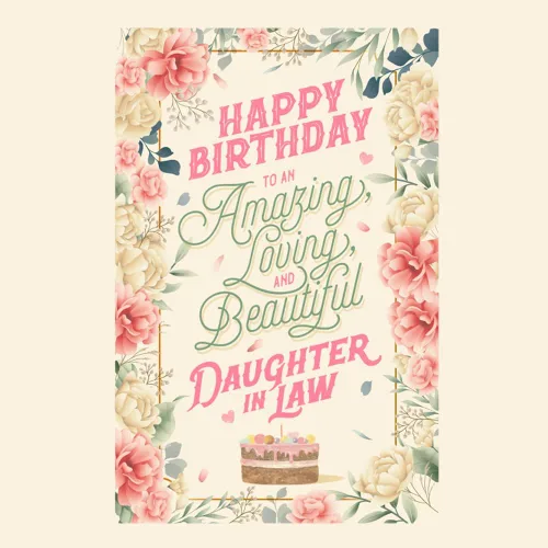 Vista 6 de Prime Greetings Tarjeta de cumpleaños para nuera, hecha en Estados Unidos, ecológica, cartulina gruesa con sobre premium de 5 x 7.75 pulgadas