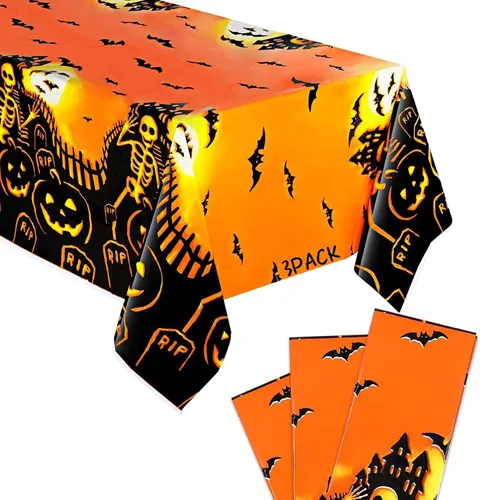 Vista 8 de Reofrey - Juego de 2 manteles de plástico brillante para decoración de mesa (53.9 x 109.4 in)