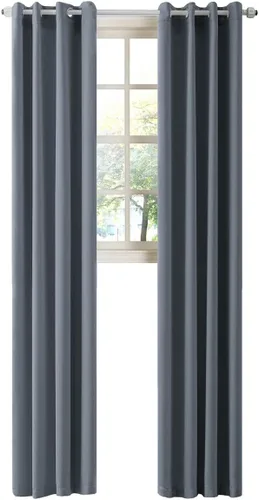 Vista 34 de LA PALMA Cortinas opacas con aislamiento térmico y ojales, para sala de estar, dormitorio, paquete de 2 paneles