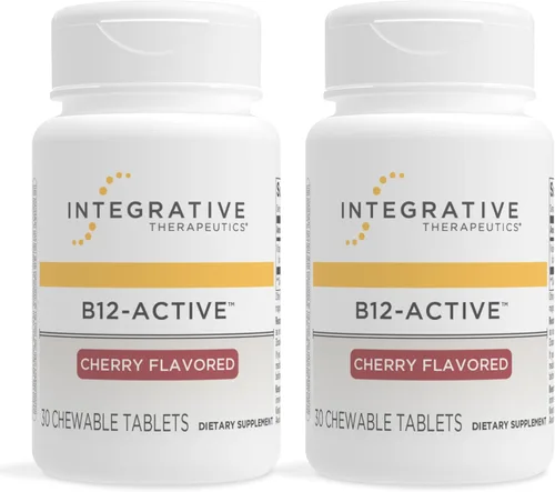 Vista 9 de Integrative Therapeutics B12-Active - Suplemento B12 para apoyo a la función nerviosa* - Soporte masticable - Sin lácteos, soja y gluten - Sabor a