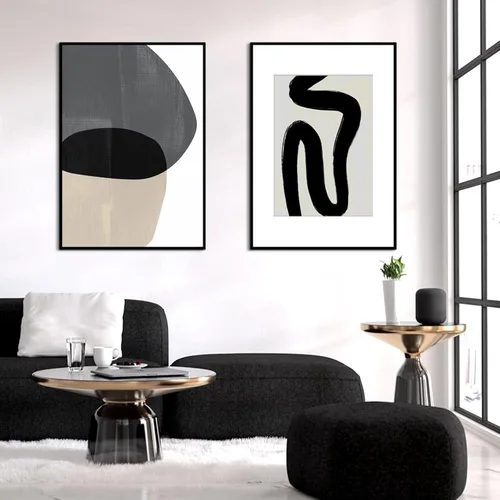 Vista 2 de Homso Marco de póster A1 en color negro, tablero fino de metal A1 con plexiglás acrílico para fotos A2 con paspartú o 23.4 x 33.1 pulgadas sin