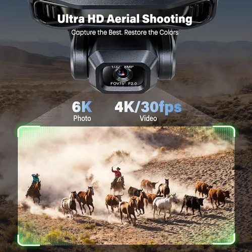 Vista 3 de Bwine F7GIM 6K Photo Drone con cámara para adultos, cardán sin escobillas de 3 ejes, video 4K/30fps, control inteligente GPS, más tiempo de vuelo