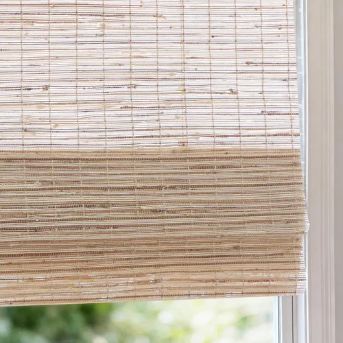 Vista 14 de Persianas romanas de bambú, sin cordón, de nogal personalizado, opacas, oscurecimiento de la habitación, persianas de madera tejida, persianas
