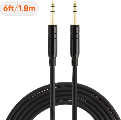 Vista 5 de CableCreation Cable TRS de 1/4'' de 6 pies, Cable de Guitarra de Instrumento de Grado Profesional, Cable de Audio Estéreo Balanceado de 1/4 Pulgada
