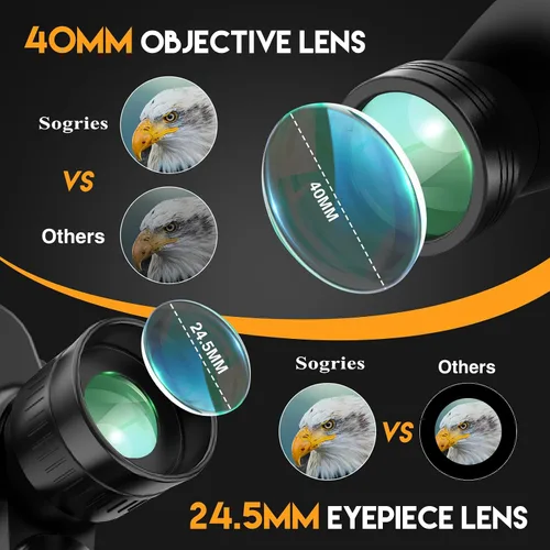 Vista 4 de Prismáticos HD de 8 x 40 para adultos, impermeables y compactos para observación de aves, viajes, visión con poca luz, agarre antideslizante, óptica