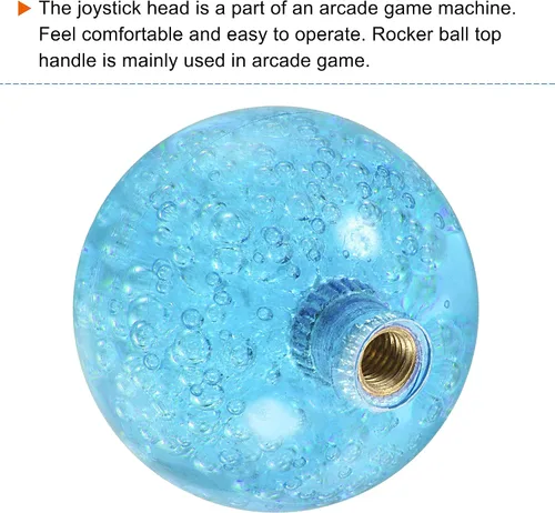 Vista 3 de MECCANIXITY Joystick - Cabeza de bola superior M6 azultransparente fácil de instalar para juego de arcade