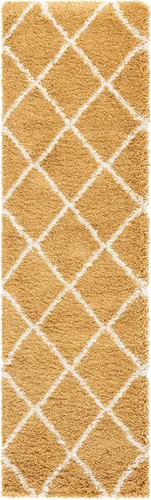 Vista 58 de SAFAVIEH Hudson Shag Collection - Alfombra decorativa de 2 x 3 pies, color beige y marfil, diseño moderno de enrejado, no desprende pelusa