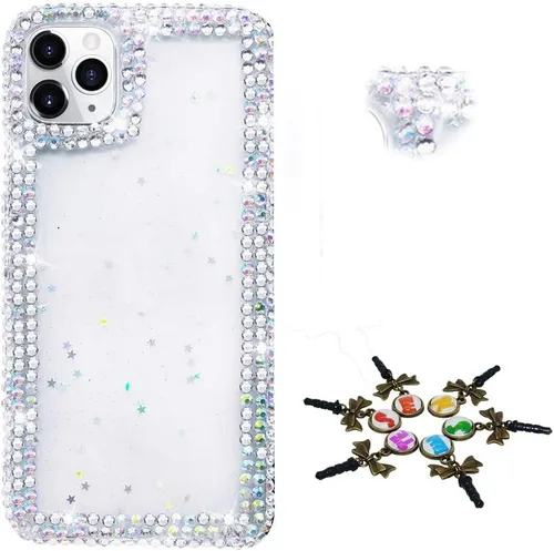 Vista 30 de Sparkle - Funda para teléfono compatible con Samsung Galaxy Note 20, elegante, hecha a mano, con diamantes de imitación en 3D, diseño de diamantes