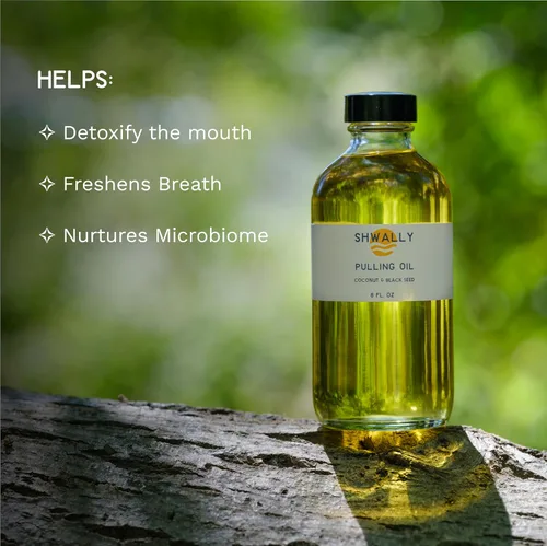 Vista 2 de Shwally Enjuague bucal y aceite para tirar: un verdadero enjuague bucal natural para dientes más blancos, aliento más fresco y encías más felices