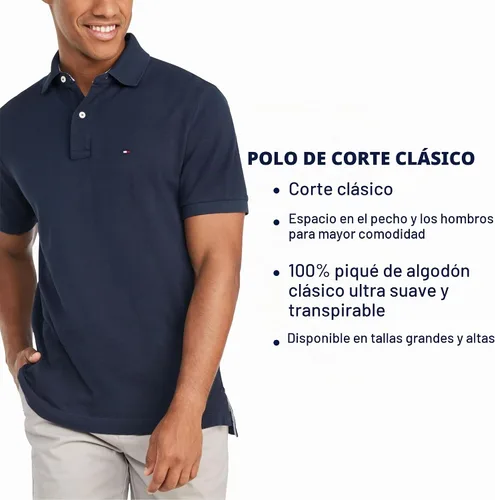 Vista 9 de Tommy Hilfiger - Camisa polo de manga corta para hombre, en ajuste clásico, de algodón piqué Violeta africana