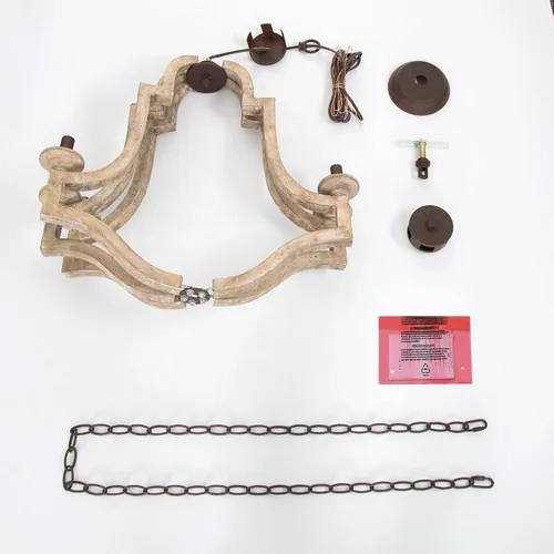 Vista 9 de Candelabros de granja para comedor, lámpara de madera rústica, lámpara de araña francesa de 5 luces para isla de cocina, sala de estar, dormitorio