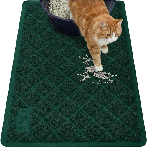 Vista 48 de GORILLA GRIP Tapete para caja de arena para gatos, resistente al agua, respaldo texturizado, fácil de limpiar, menos residuos y suelos limpios, 17 x