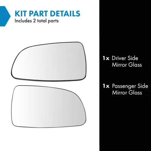 Vista 3 de TRQ Juego de cristales de espejo compatible con Chevrolet Aveo 2007-2011