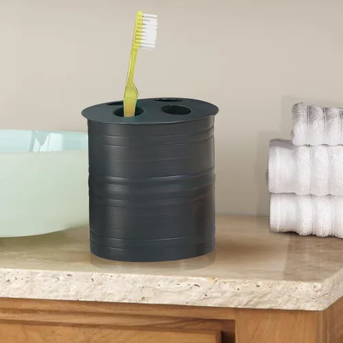 Vista 7 de nu steel Bogart - Juego de accesorios de baño de metal para encimera de tocador, conjunto de lujo de 8 piezas