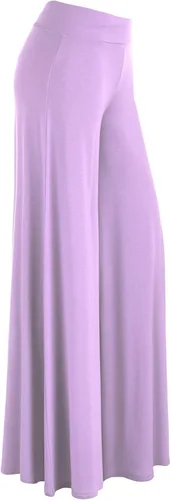 Vista 146 de Made By Johnny Pantalones palazzo elásticos de pierna ancha para mujer, lisos, casuales, cómodos