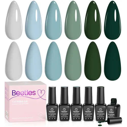 Vista 16 de beetles - Juego de esmaltes en gel color borgoña – Berry Merlot 6, ciruela, cereza, moca, rojo, otoño-invierno, morado oscuro, vino púrpura oscuro