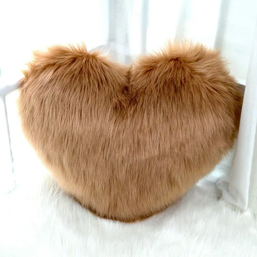 Vista 7 de Almohada mullida de piel sintética con inserto en forma de corazón, cojín decorativo de lujo para sofá, dormitorio, sala de estar