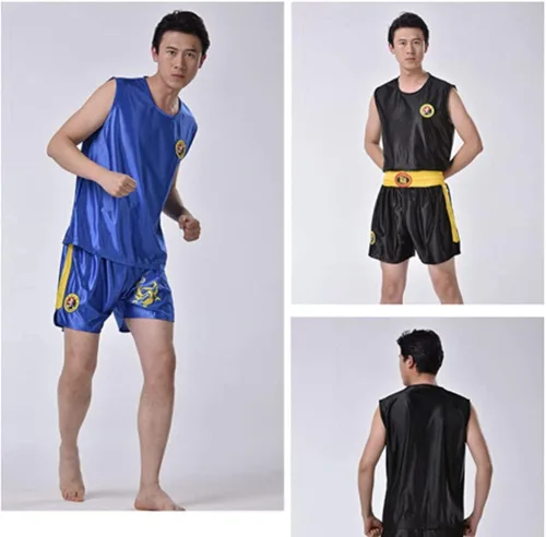Vista 5 de Conjunto de uniforme de boxeo, pantalones cortos, ropa de boxeo en estilo chino para combate de arena
