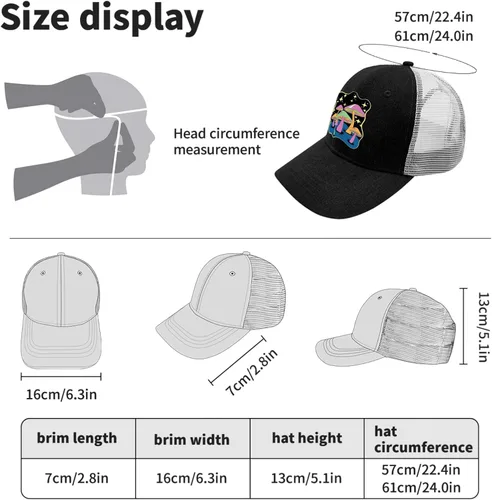 Vista 4 de Dad Hat Magic Mushroom Dad Hats, Vintage Hat for Men