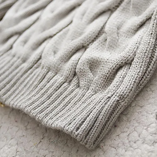 Vista 5 de Suéter de punto para niños y niñas, color sólido, cuello alto, elástico, para otoño e invierno, para 0 a 7 años