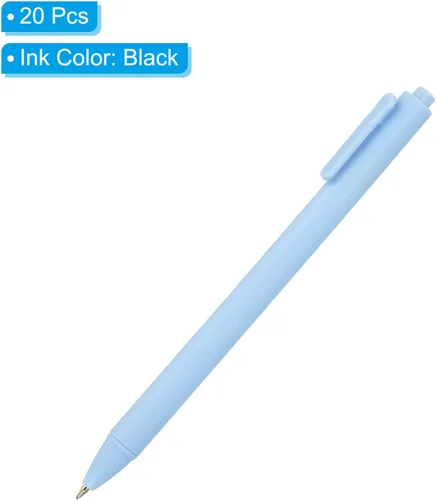 Vista 3 de PATIKIL Bolígrafos de gel negro, 20 unidades, punta fina, bola de rodillo de 0.020 in, bolígrafos de tinta de gel de 5.709 in, estilo de prensa