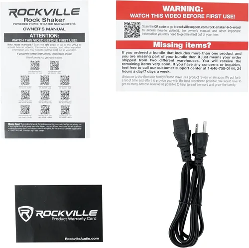 Vista 6 de Rockville Rock Shaker 6.5 Negro 200 W pico/100 W RMS amplificador eléctrico para cine en casa, Clase-D, Crossover ajustable, 20Hz-200Hz, diseño