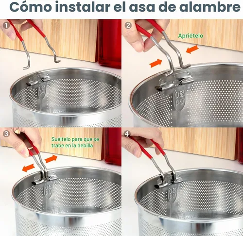 Vista 5 de Cesta para freír 7 pulgadas, cesta de freidora de acero
