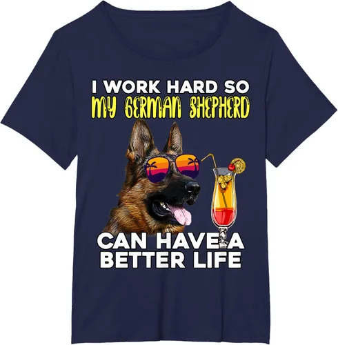 Vista 14 de Camiseta I Work Hard So My German Shepherd Can Have A Better Life Negro