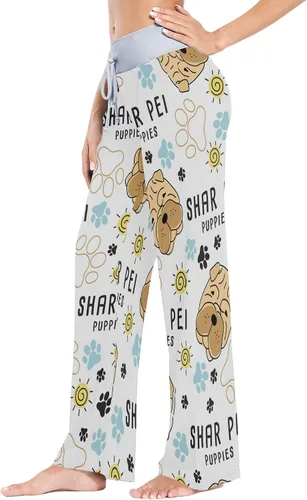 Vista 2 de Pantalones de pijama de Halloween para mujer, pantalones elásticos de pierna ancha para yoga, palazzo, manos aterradoras, talla XS
