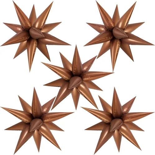 Vista 10 de 60 unidades de globos de estrella negros con explosión de 12 puntas de papel de aluminio con forma de cono mágico grande para decoración de fondo