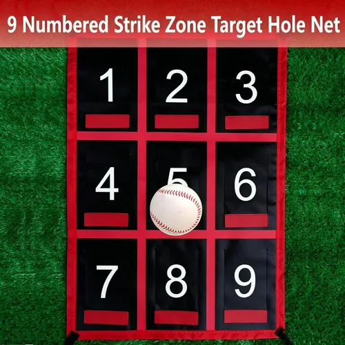 Vista 3 de Numbered Strike Zone Target for Baseball Softball net,Throwing Pitching Hitting Batting Catching Practice Targets net with 9 Target Number