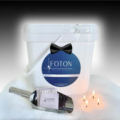 Vista 11 de Foton Vela Perlada 18 Oz - Velas de Cera en Polvo de Sidra Nevada, No Tóxicas, Lujo, Duraderas hasta 120 Horas - Vela Perlada de Arena Recargable