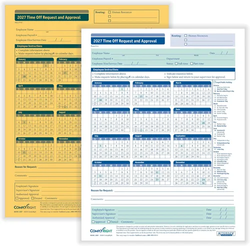 Vista 10 de ComplyRight Solicitud pequeña de 2 partes para tiempo libre 5-1/2 "x 8-1/2" Formularios de asistencia Paquete de 50