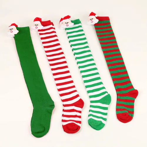 Vista 3 de YELAIVP Conjunto de calcetines altos hasta el muslo de arco iris por encima de la rodilla, accesorios de cosplay, calentadores de piernas para niñas