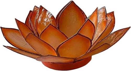 Vista 19 de Om Gallery Portavelas Lotus Tea Light - Capiz Shell, Blue Lagoon