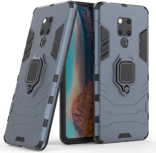 Vista 8 de Compatible con Huawei Mate 20 X, soporte de anillo de metal, a prueba de golpes, carcasa rígida (funciona con soporte magnético para automóvil)