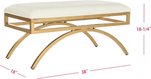 Vista 3 de Safavieh Home Collection - Banco de arco lunar transparente y dorado