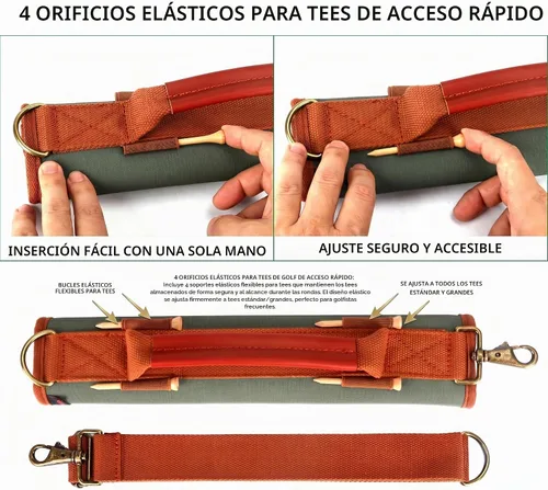 Vista 5 de TOURBON Mini bolsa de golf ligera para hombres y mujeres Verde